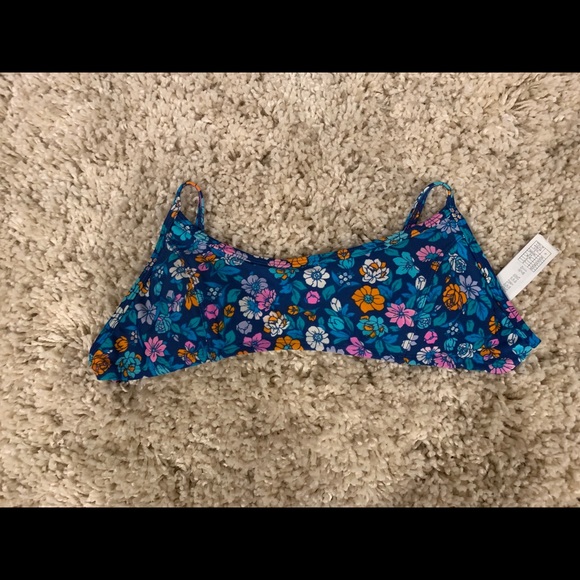 Floral Cross Back Bathing Suit Top - Picture 2 of 2